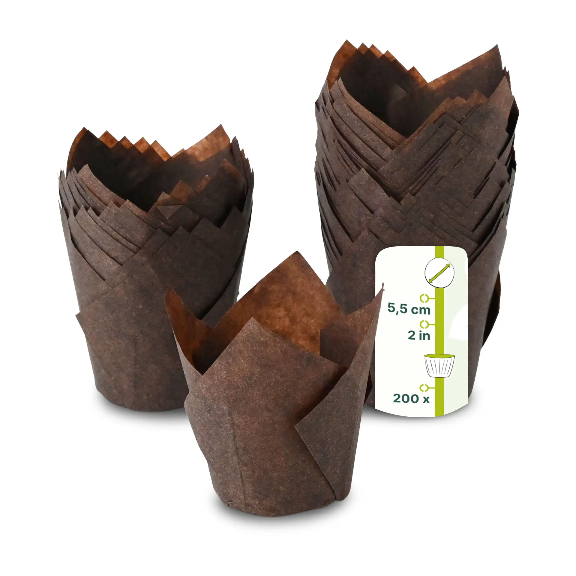 Caissettes à muffins en papier 5,5 cm, Ø 5 cm, brun