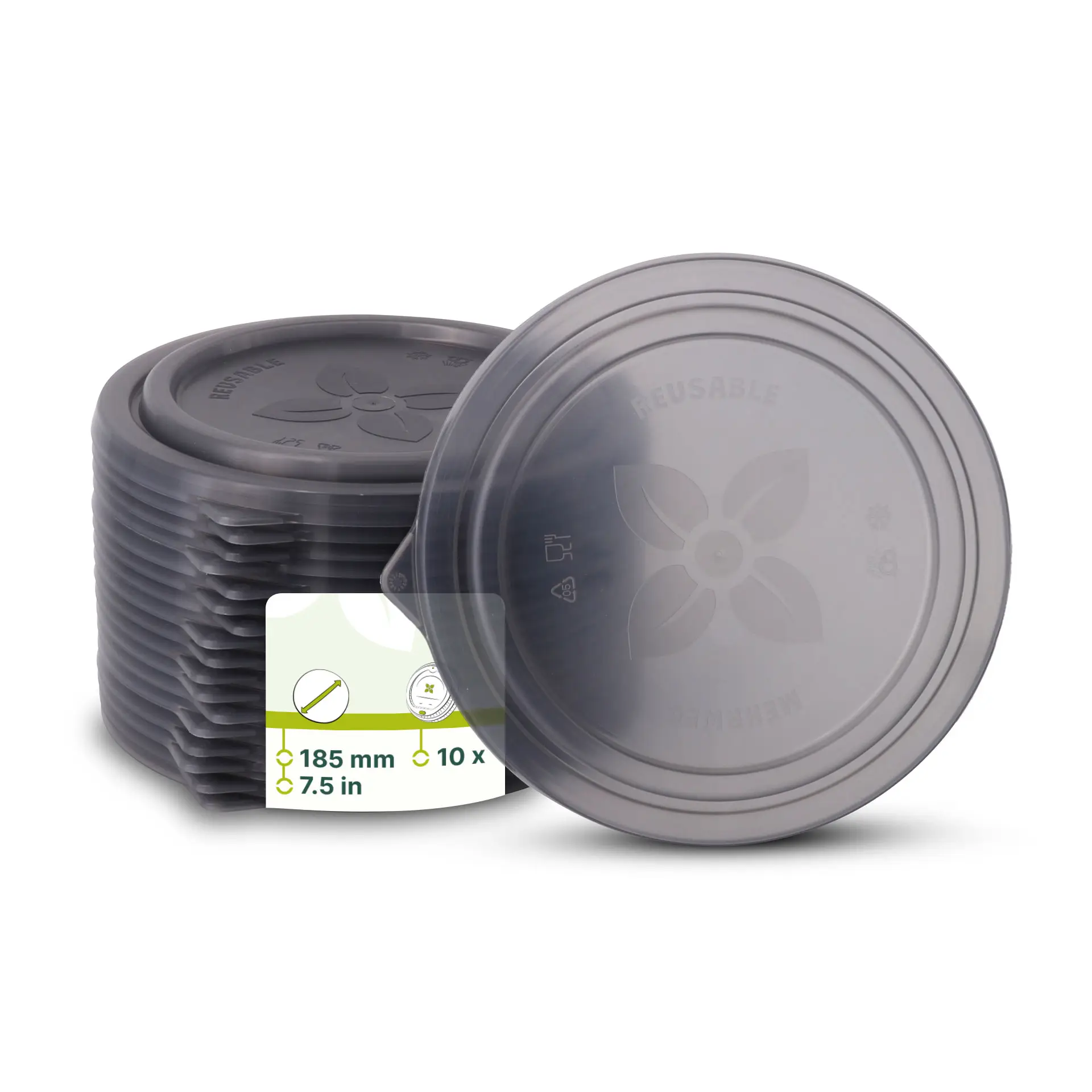 Couvercle réutilisable «merways Bowl» gris, Ø 185mm, PP