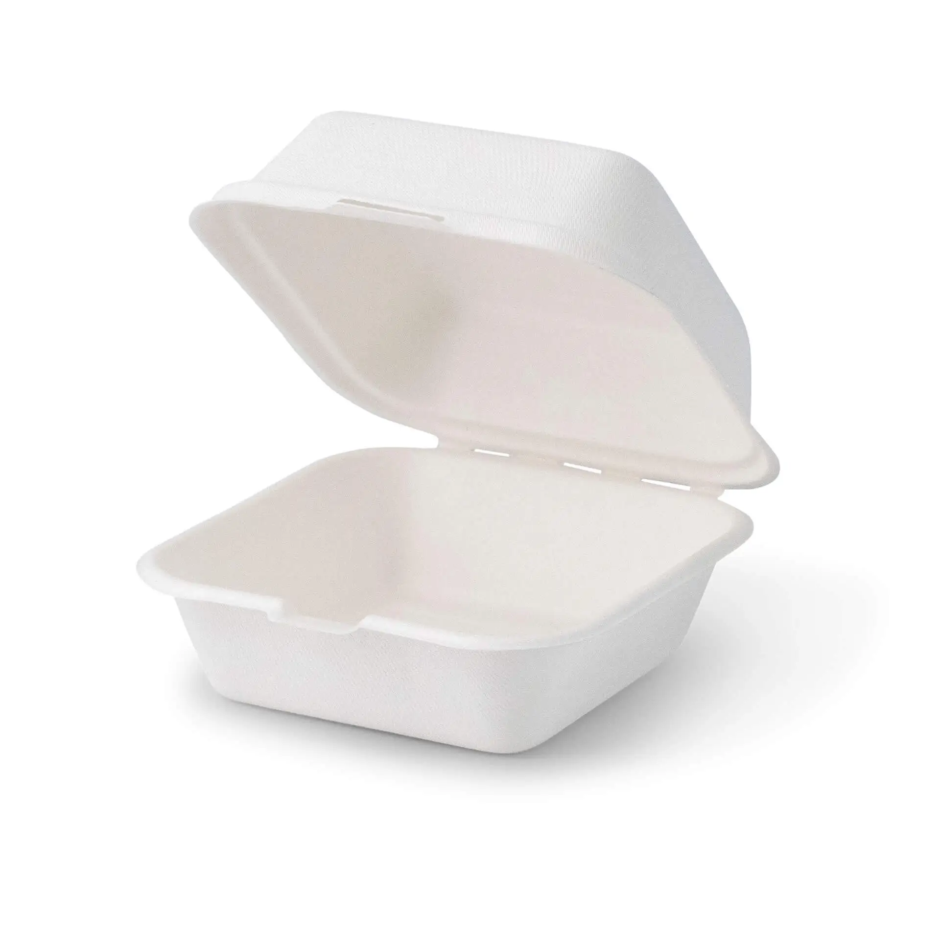 Burgerboxen aus Zuckerrohr, 15 x 15 x 8 cm, quadratisch Burgerboxen aus Zuckerrohr, 15 x 15 x 8 cm, quadratisch