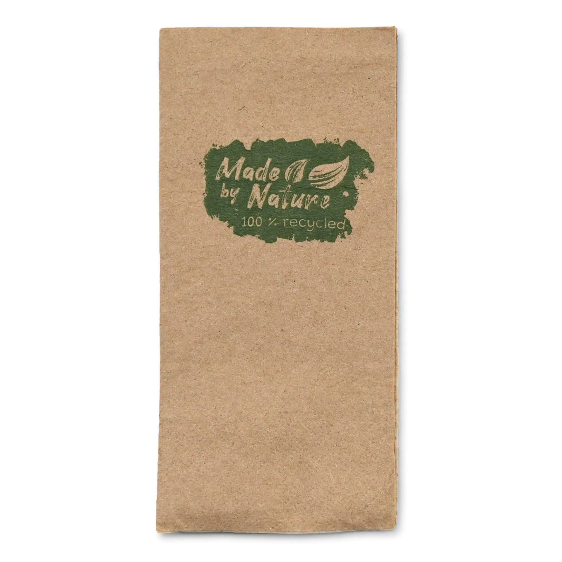 Servietten aus recyceltem Papier 32,5 x 32,5 cm, 2-lagig, 1/8 Falz, ungebleicht, "Made by Nature"