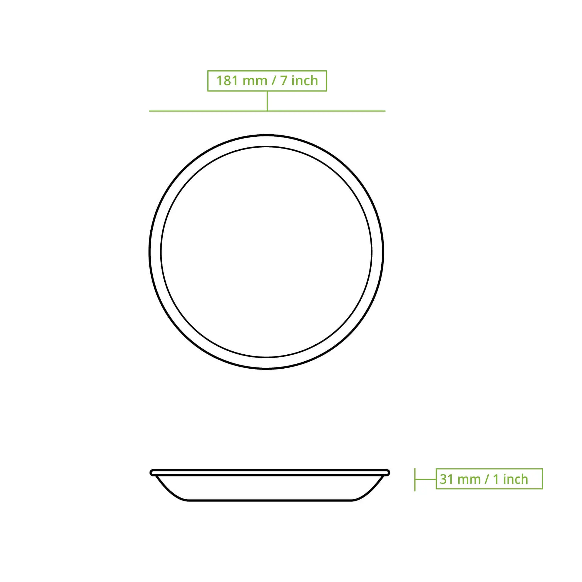Palmblatt Teller "Palmware®" Ø 18 cm, tief, rund Palmblatt Teller "Palmware®" Ø 18 cm, tief, rund