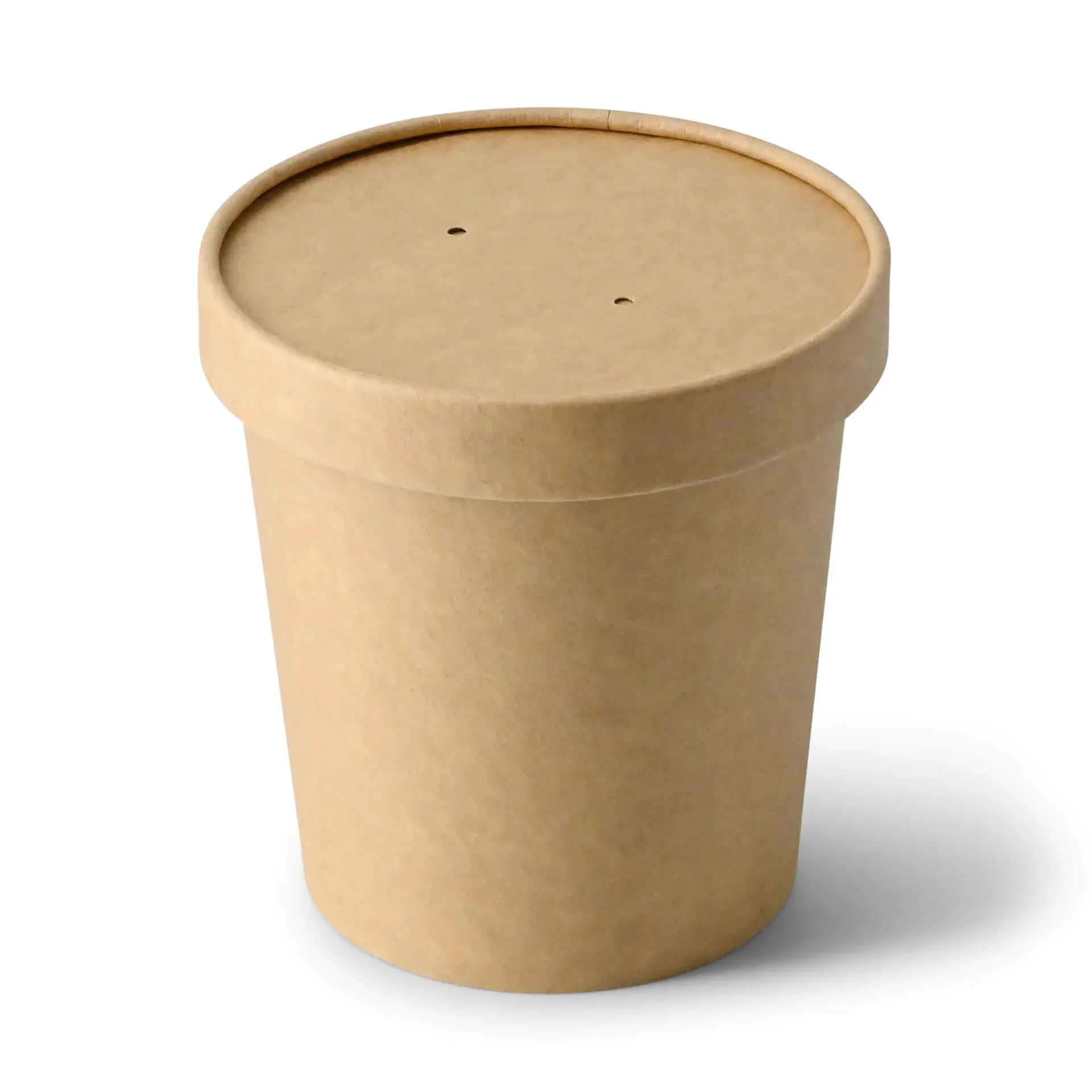 Couvercle en carton avec membrane (revêtu de PE) Ø 95 mm, brun (pour gobelets à soupe) Couvercle en carton avec membrane (revêtu de PE) Ø 95 mm, brun (pour gobelets à soupe)