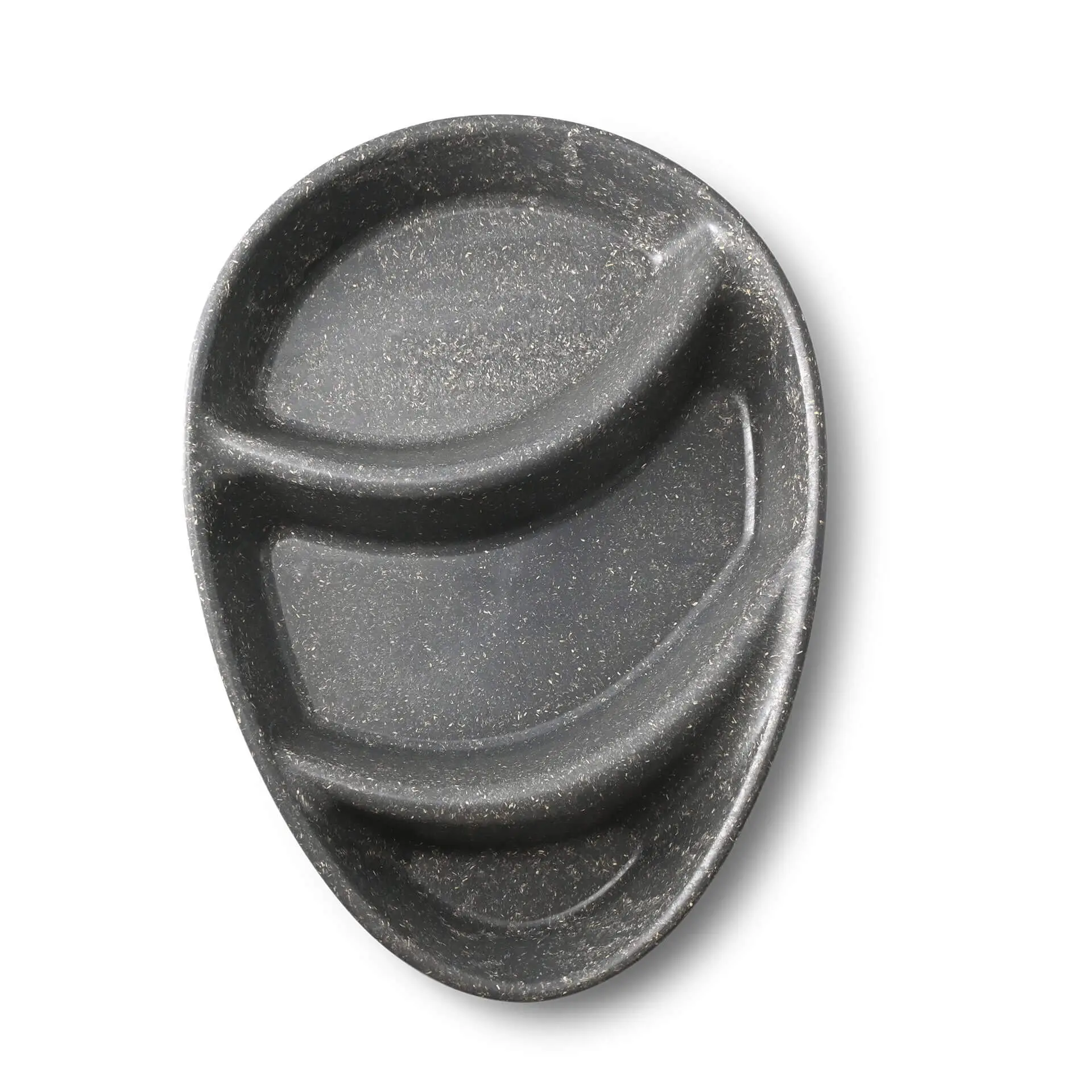 | 2 FÜR 1 | Mehrweg-Menü-Teller "merways Plate" 27,5 x 20 x 3,5 cm, 3 Kammern, tropfenförmig, Karamell / braun