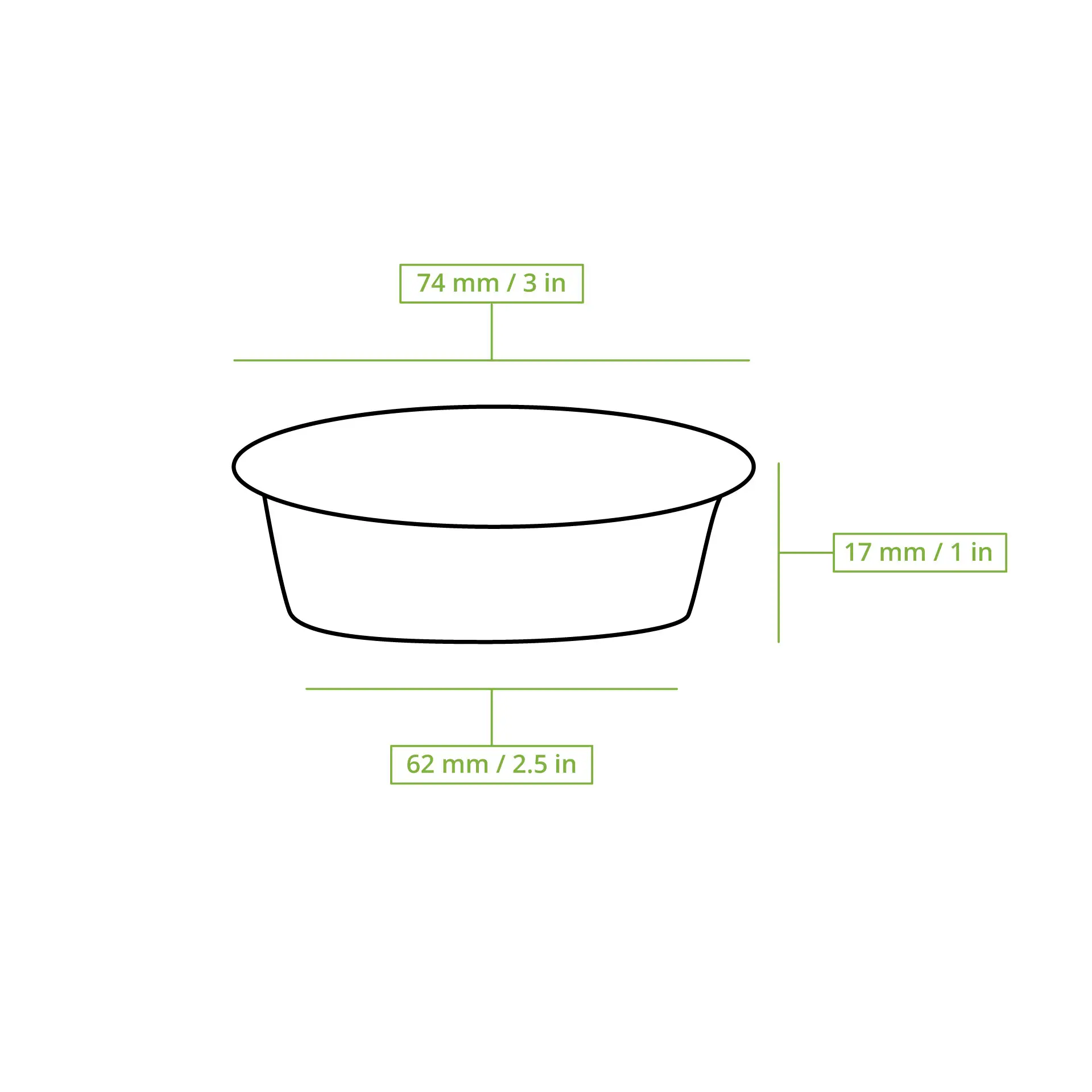 Pot à portions en rPET 50 ml, Ø 75 mm, transparent Pot à portions en rPET 50 ml, Ø 75 mm, transparent