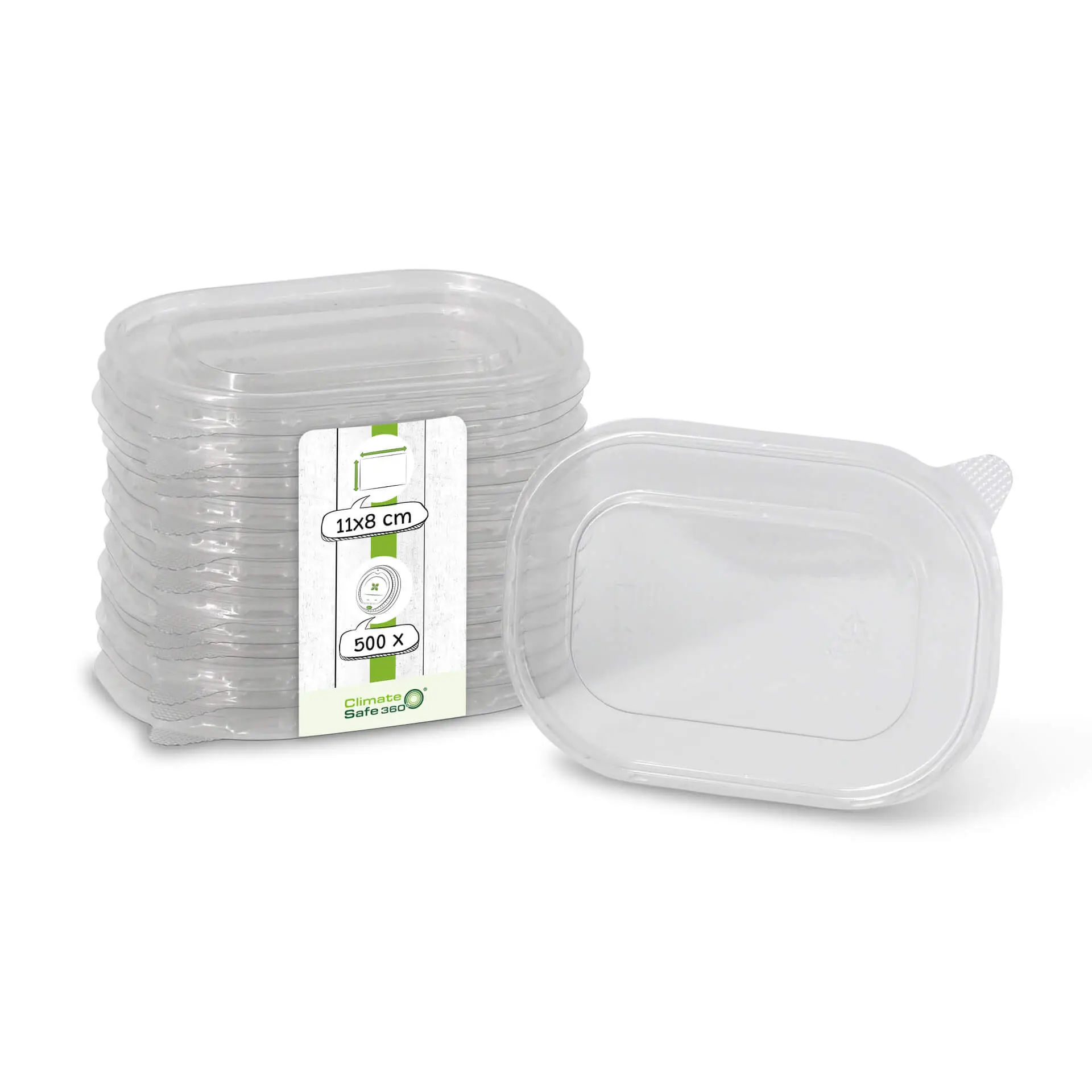 Couvercle en rPET 11 x 8 cm, transparent, rectangulaire