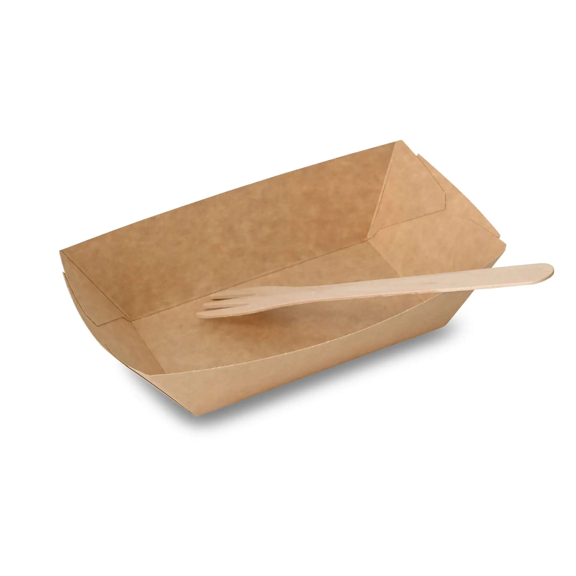 Snackschale aus Karton 500 ml, 20,5 x 14 x 3 cm, braun