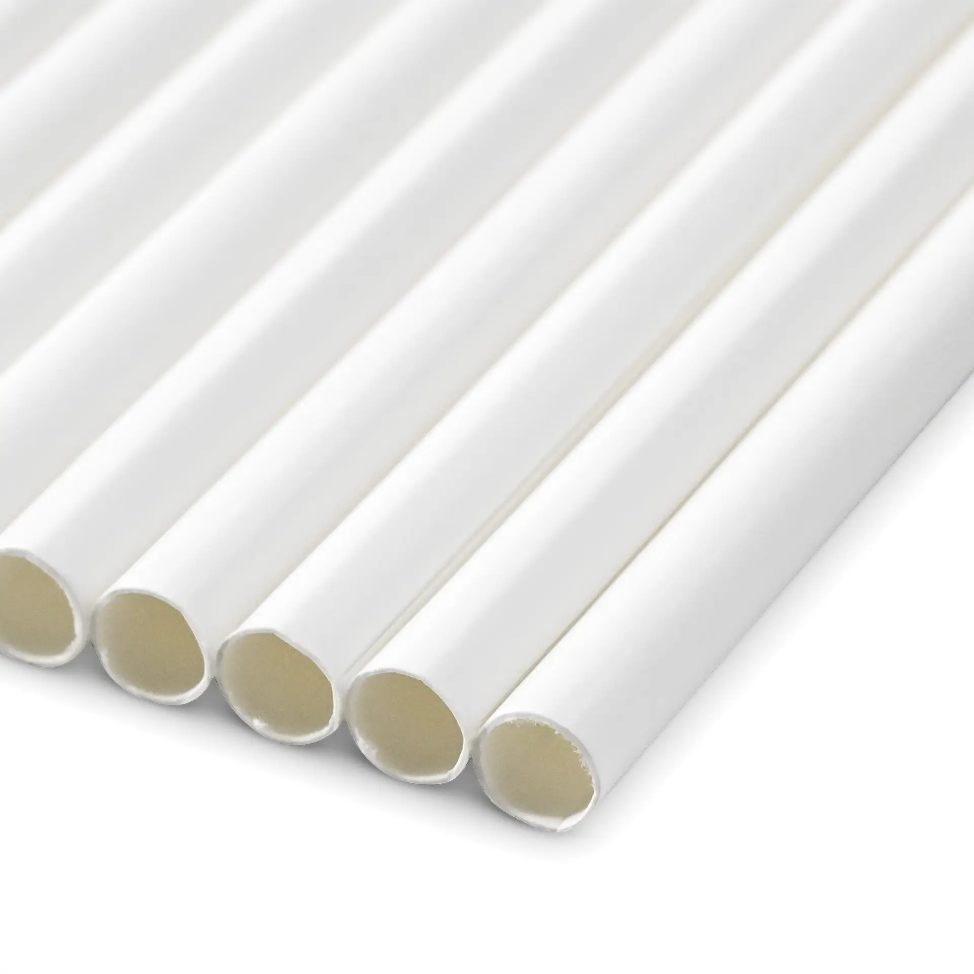 Jumbo Trinkhalm 23 cm, Ø 0,8 cm, weiss, vertikal gerollt