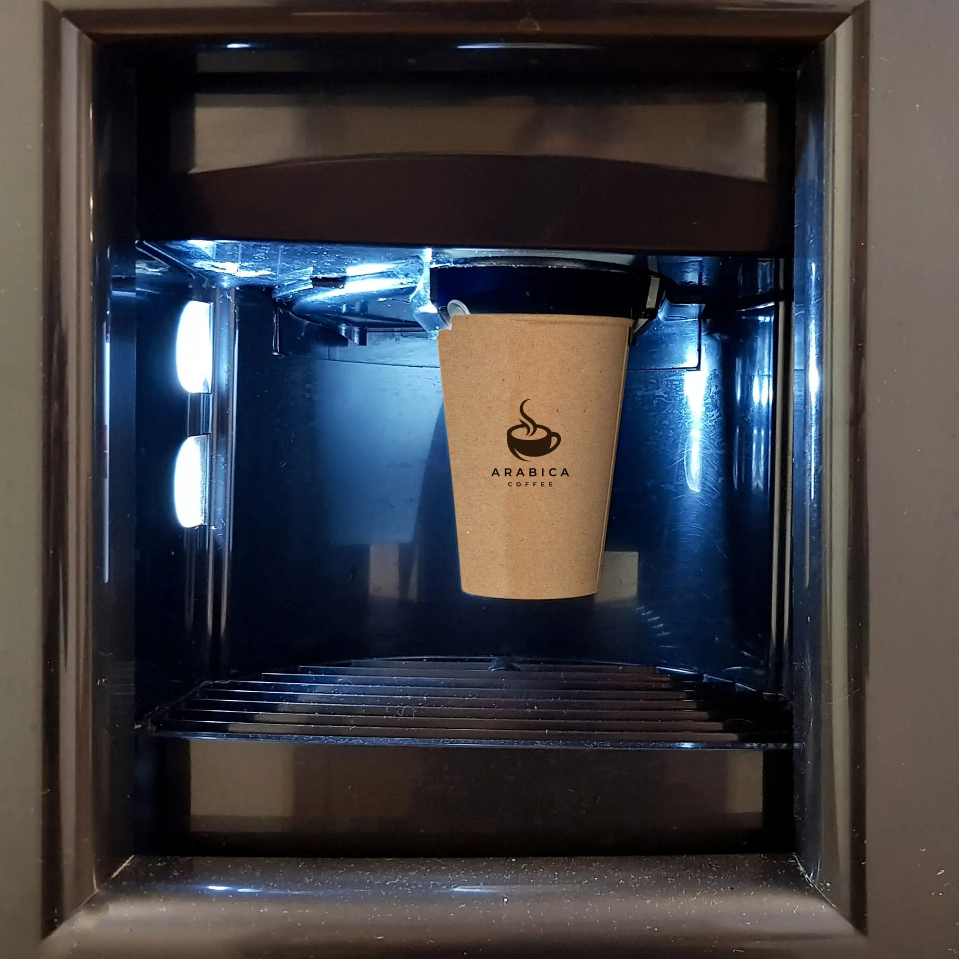 Pappbecher mit Logo (einwandig), 180 ml / 7 oz, braun, PLA-beschichtet