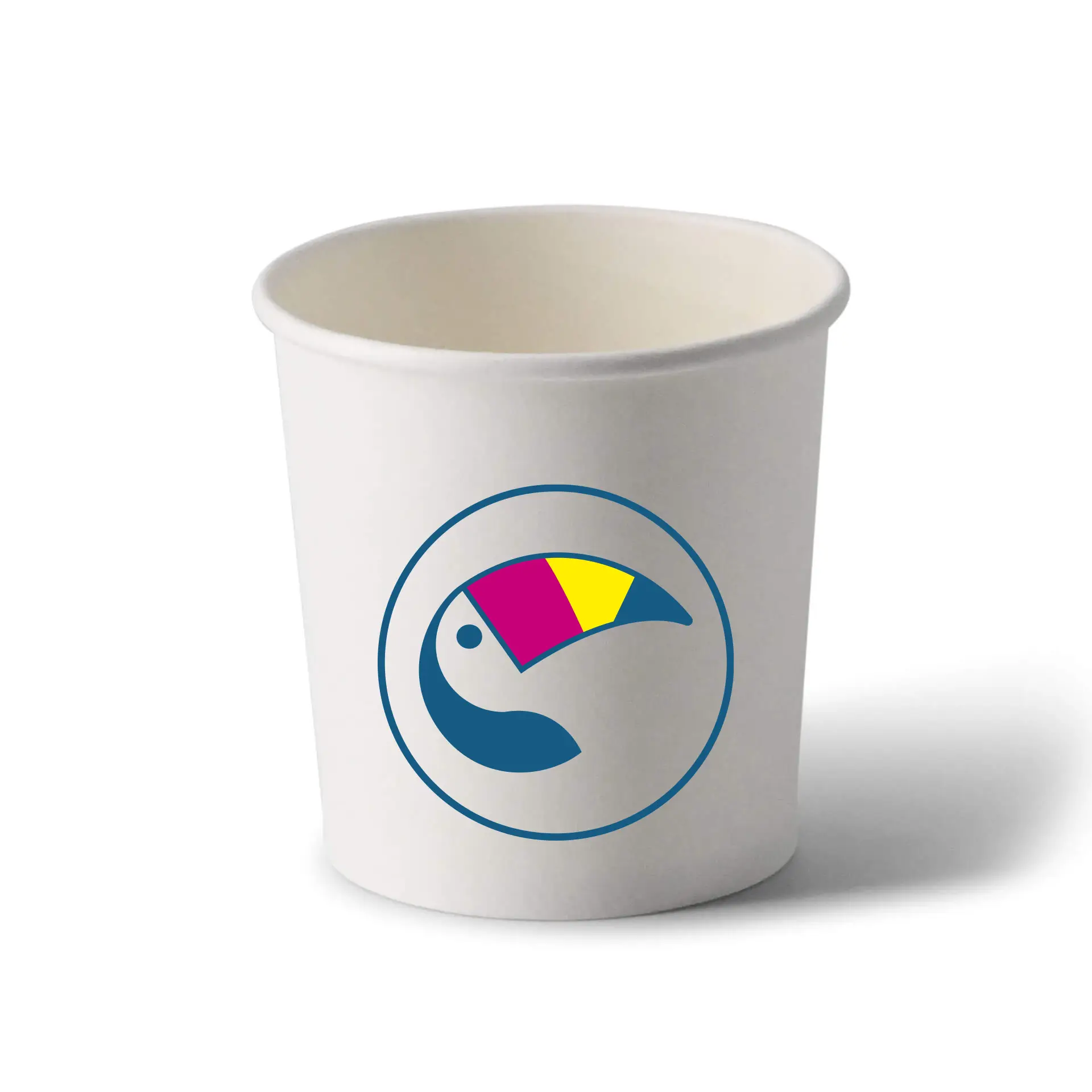 Gobelet à soupe à emporter imprimé, blanc, 300 ml, Ø 90 mm, revêtement PE