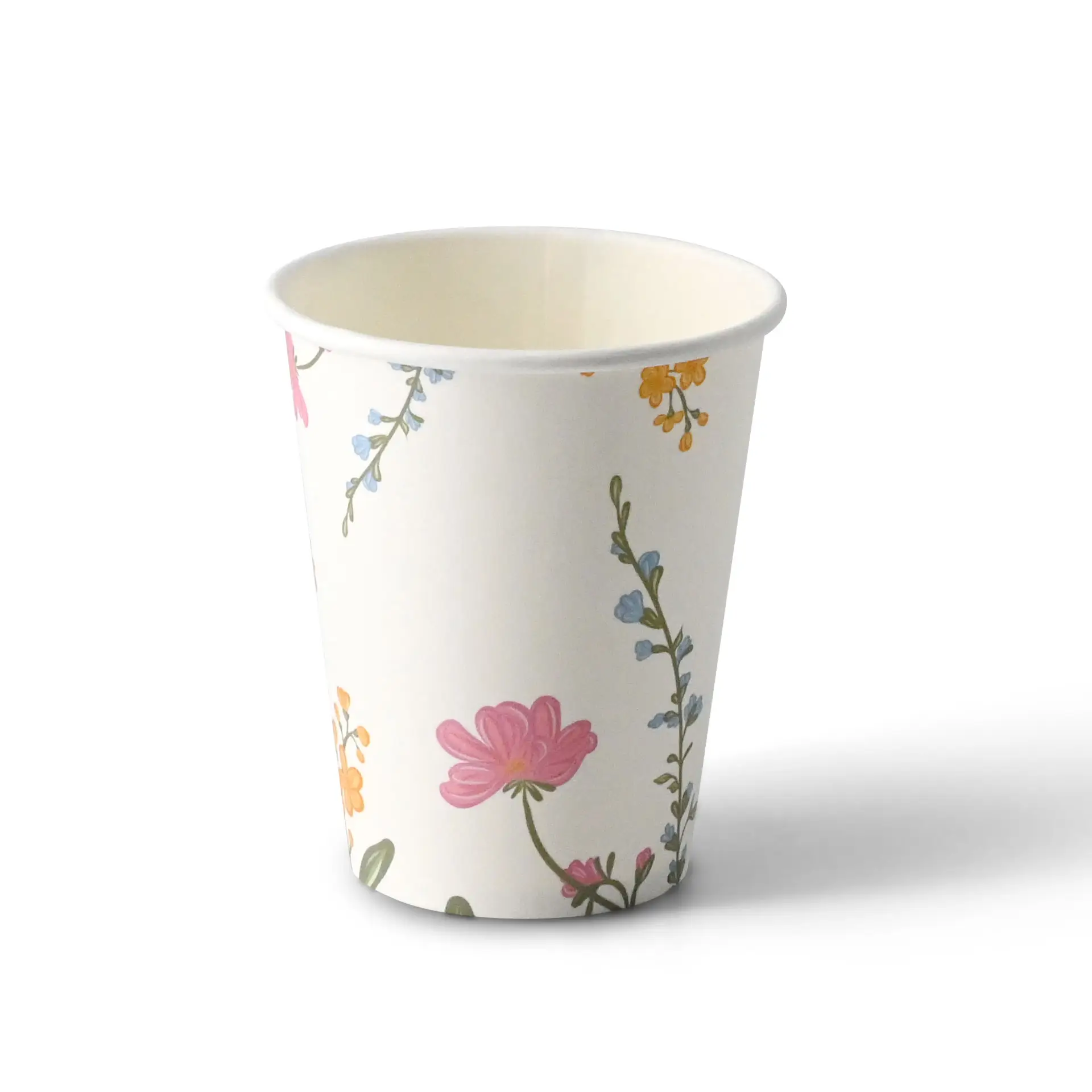 Pappbecher bedruckt "Frühling" (beschichtet) 200 ml / 8 oz, Ø 80 mm, weiss