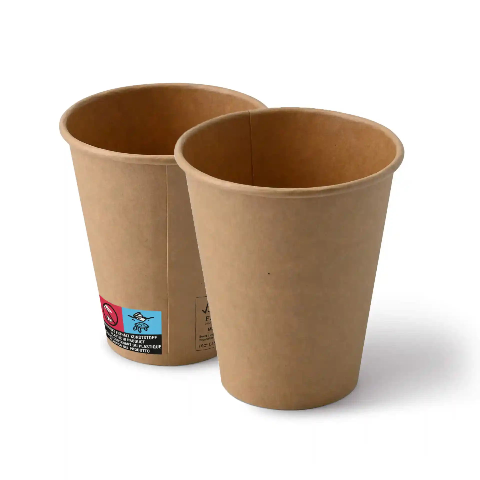 Pappbecher (beschichtet) 250 ml / 10 oz, Ø 90 mm, braun
