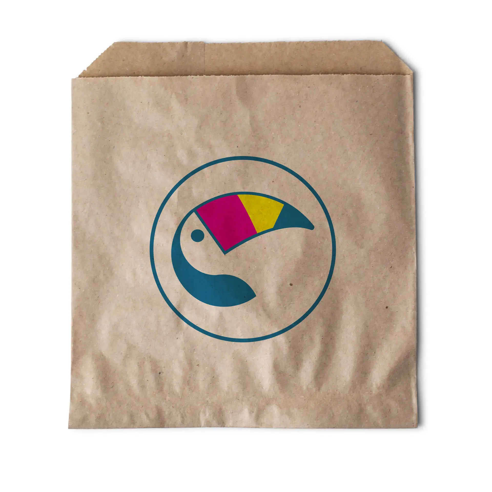 Flachbeutel bedrucken, braun, 17 x 17 cm