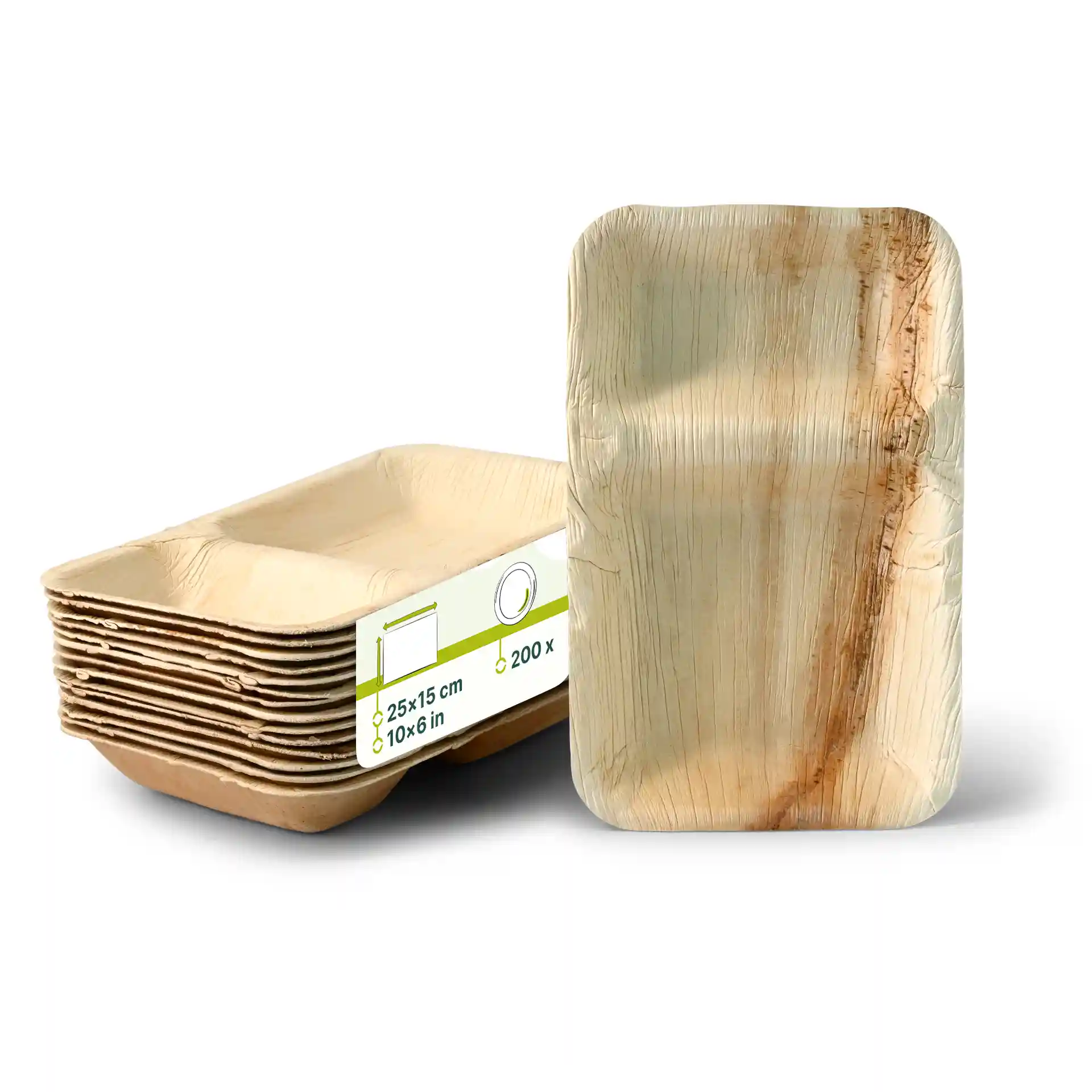 Assiette de Menu en Feuille de Palmier "Palmware®" 25 x 15 cm, 2 compartiments