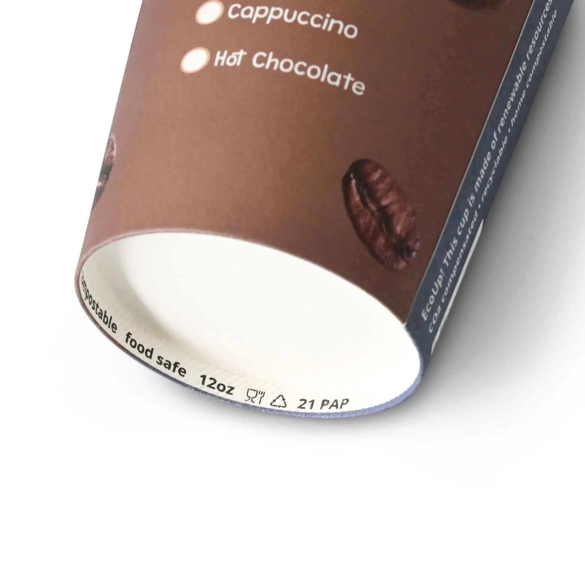 Gobelet en carton imprimé "Café" 30 cl / 8 oz, Ø 90 mm