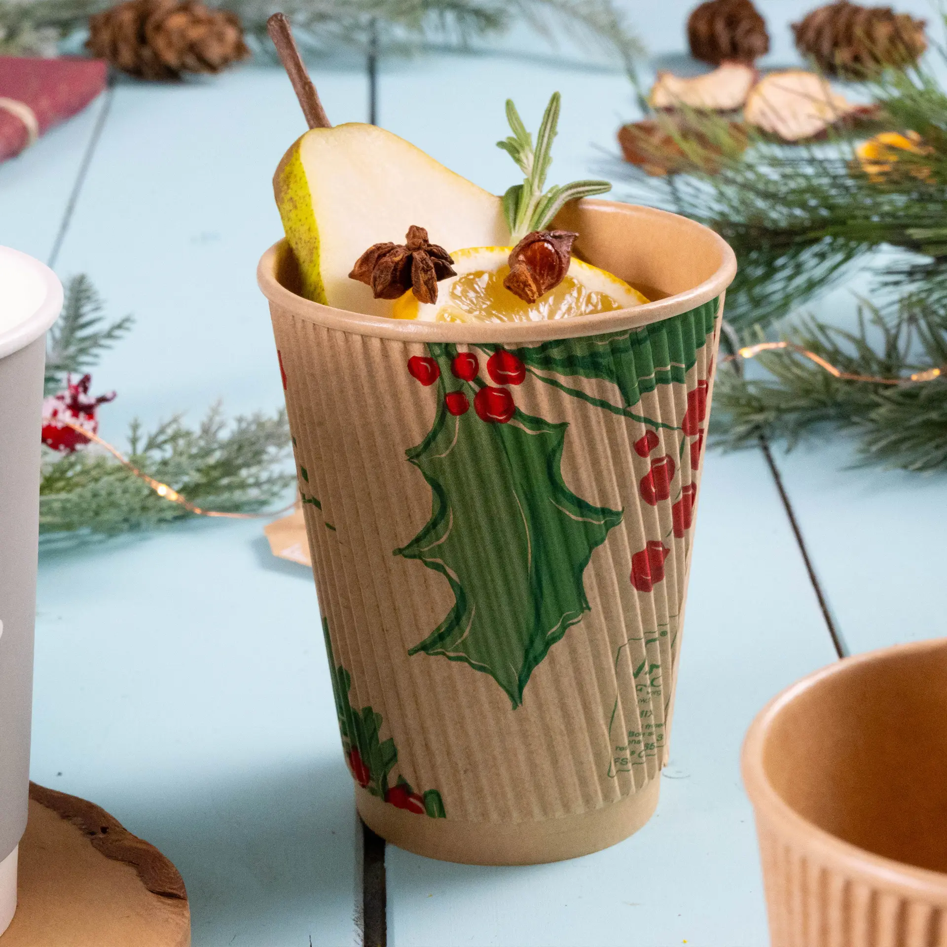 Gobelet à double paroi personnalisé, 300 ml / 12 oz, brun, enduit PE