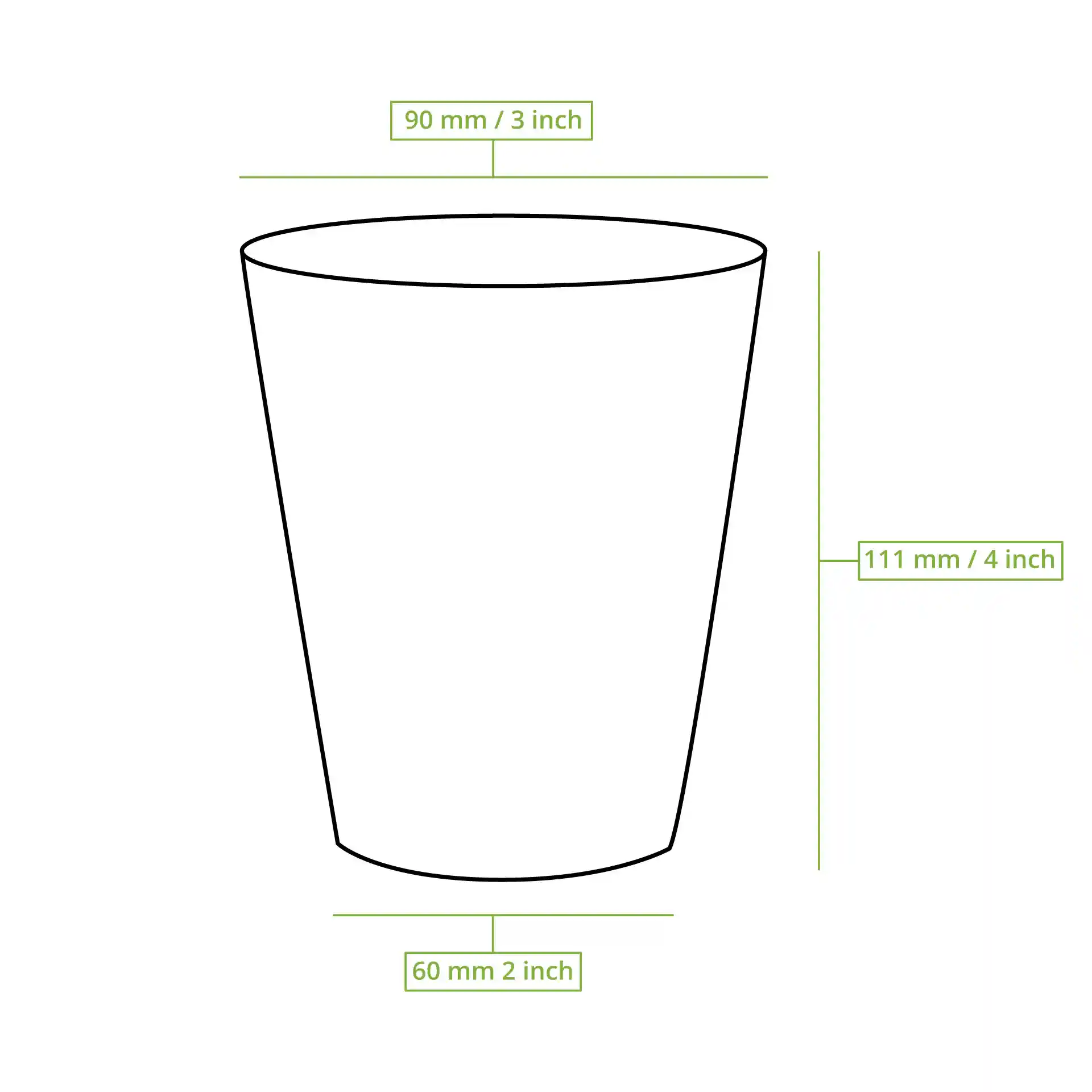 Pappbecher 300 ml / 12 oz, Ø 90 mm, einwandig, braun, PLA-beschichtet