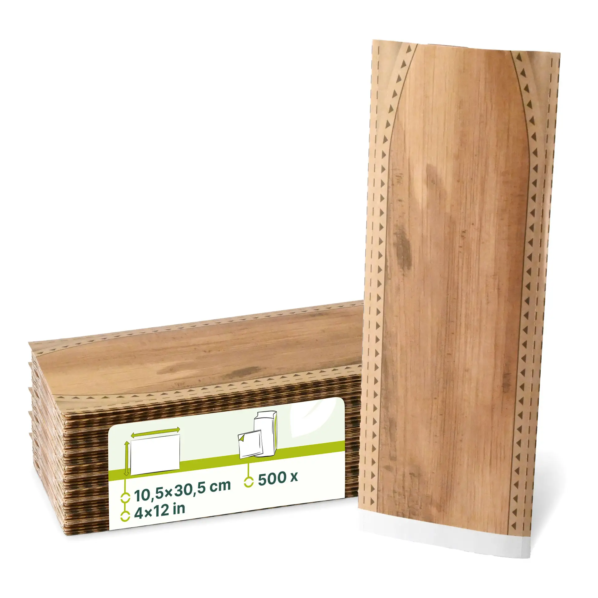 Wrap Papier  S 10,5 x 30,5 cm, braun, vorgefaltet Wrap Papier  S 10,5 x 30,5 cm, braun, vorgefaltet