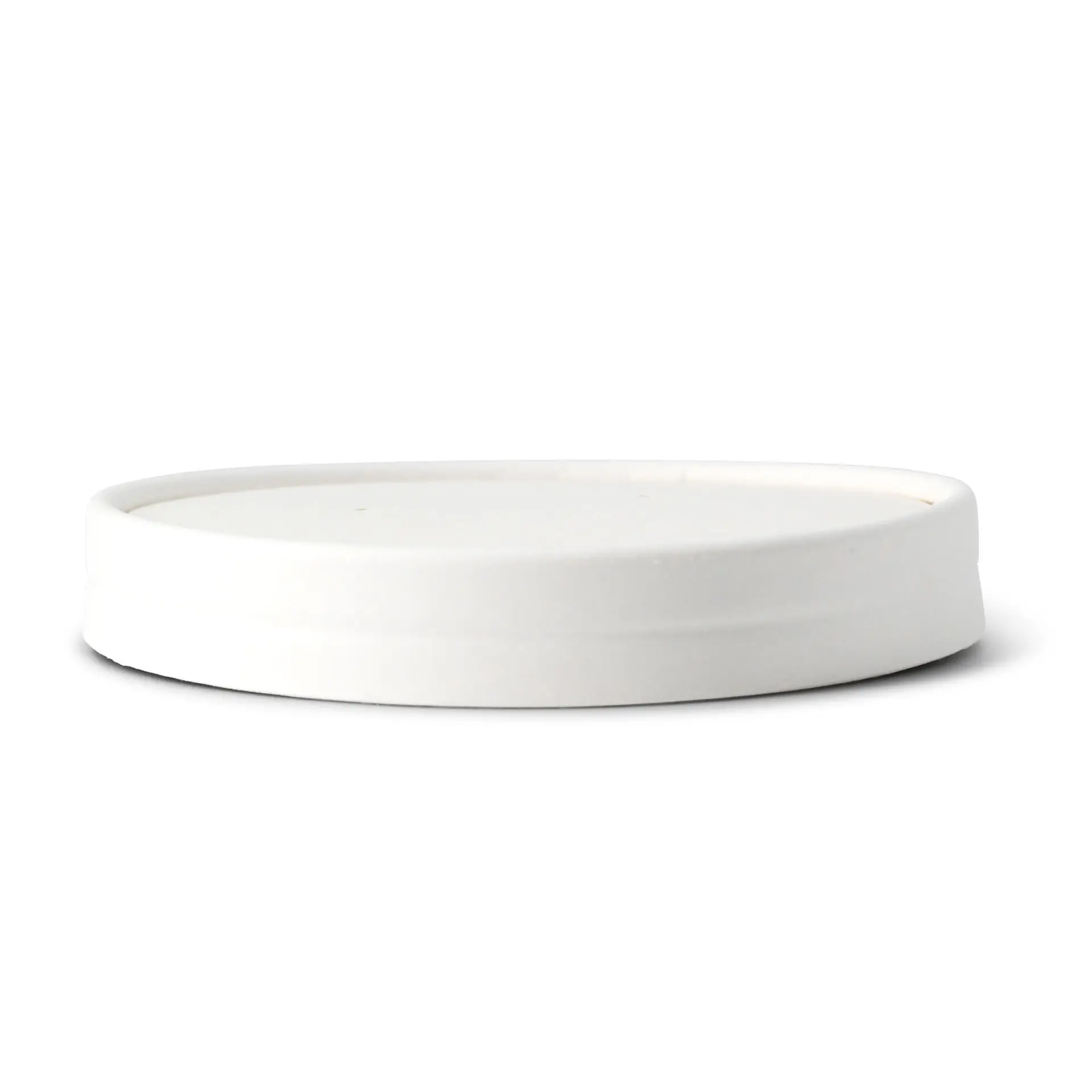 Couvercle ventilé en carton blanc pour pot à soupe, Ø 116 mm