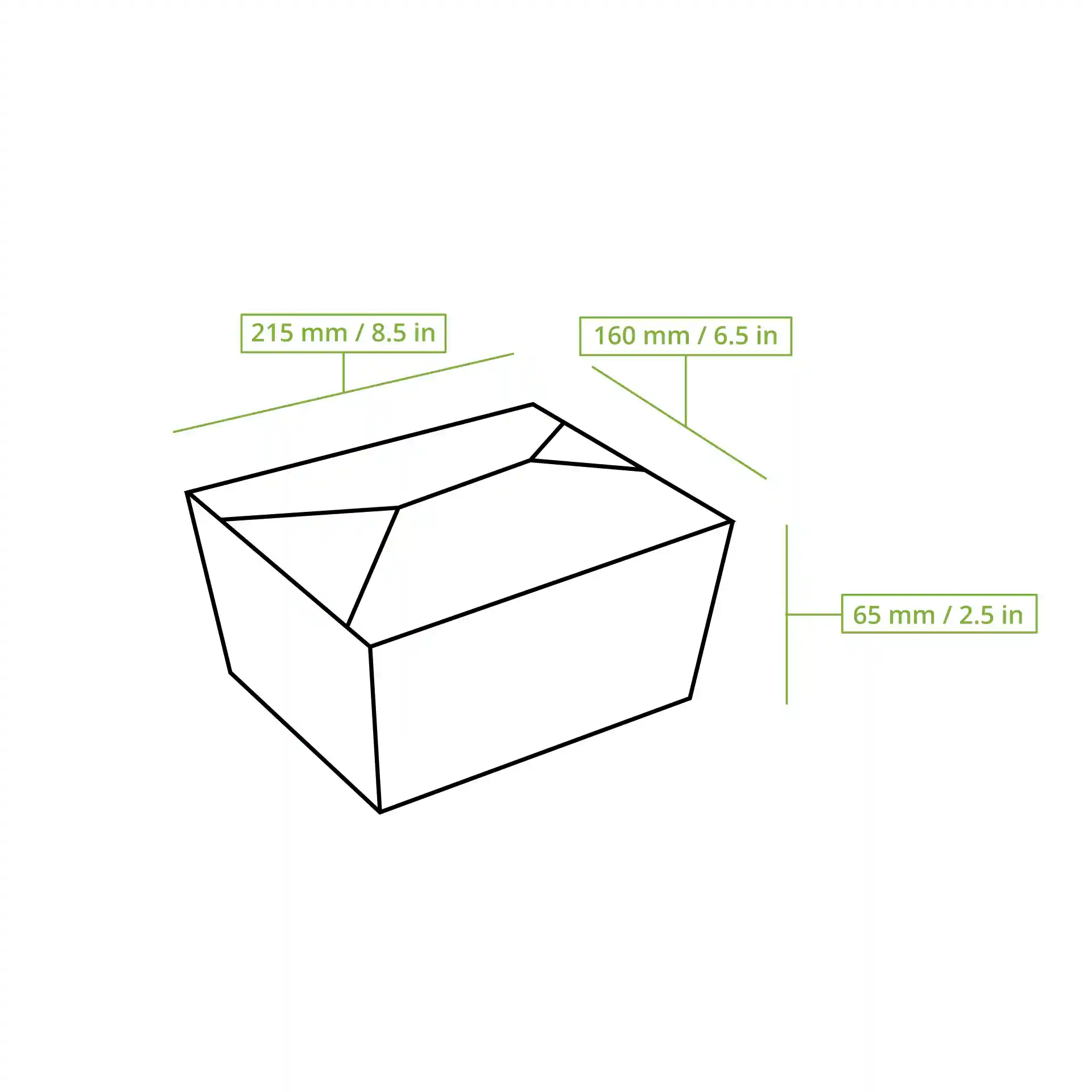 Take-away Box, To go Box 1500 ml, braun