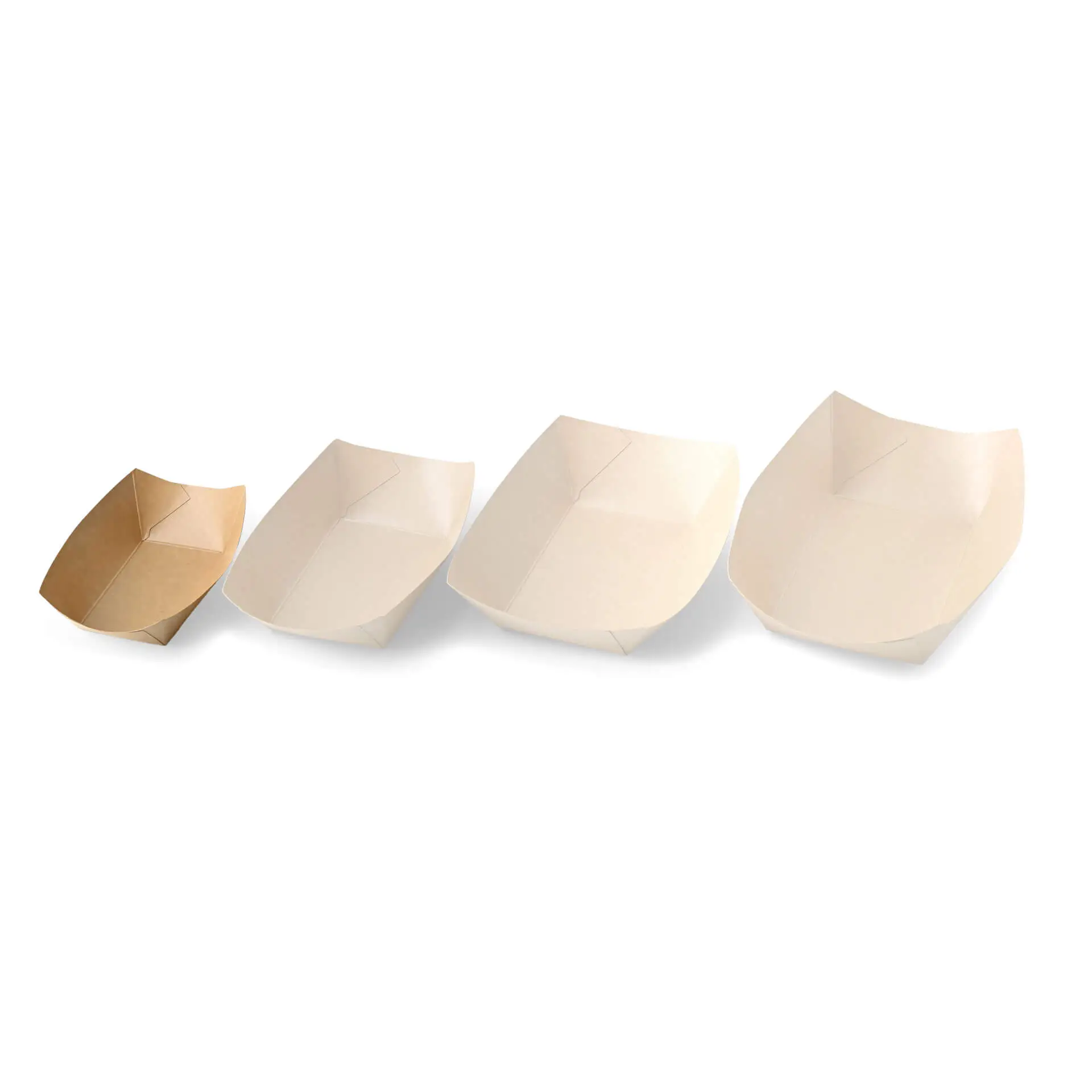Barquette à snack en carton (revêtue) 200 ml, 13 x 10 x 3 cm, marron