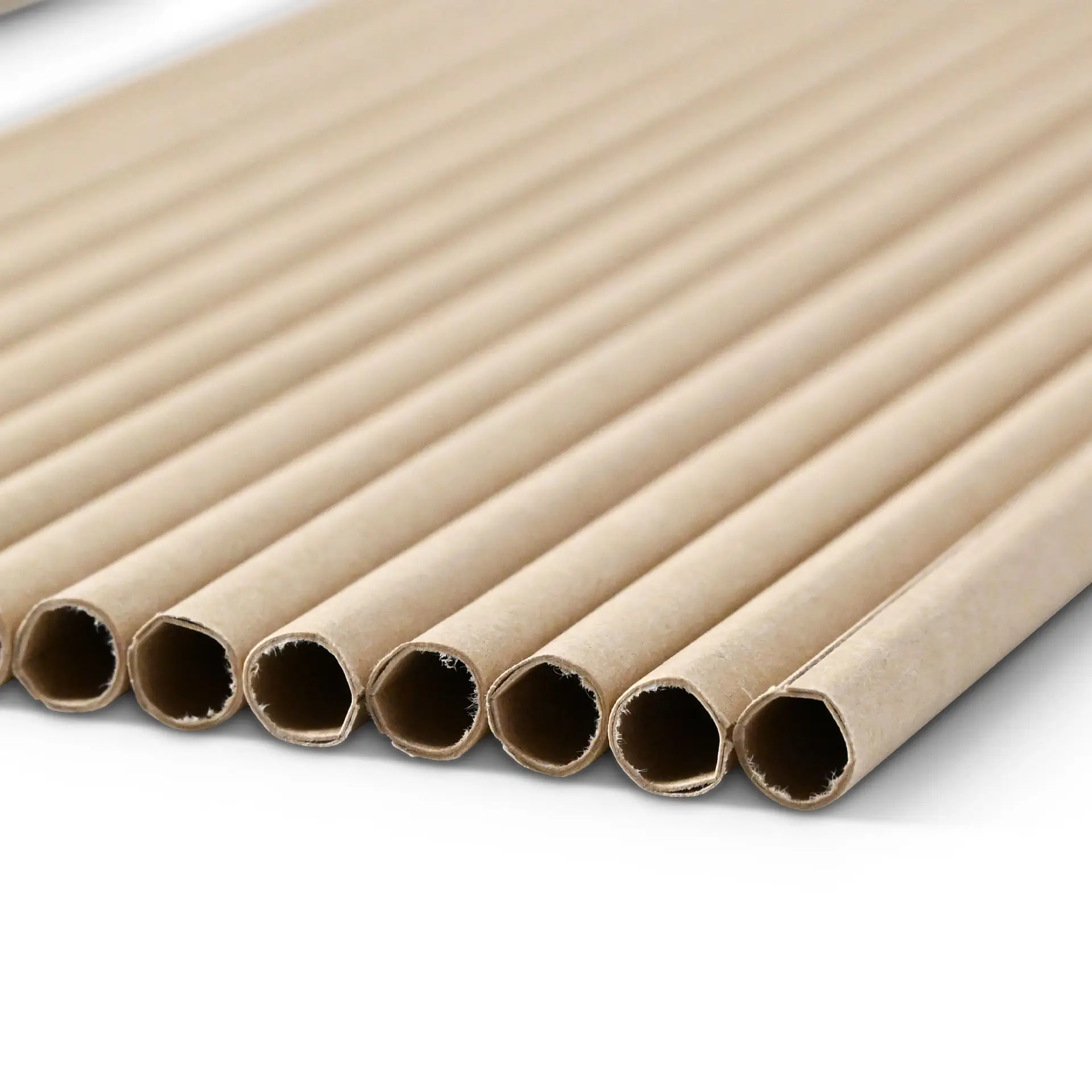 Paille en papier 20 cm, Ø 0,6 cm, brun, roulé verticalement