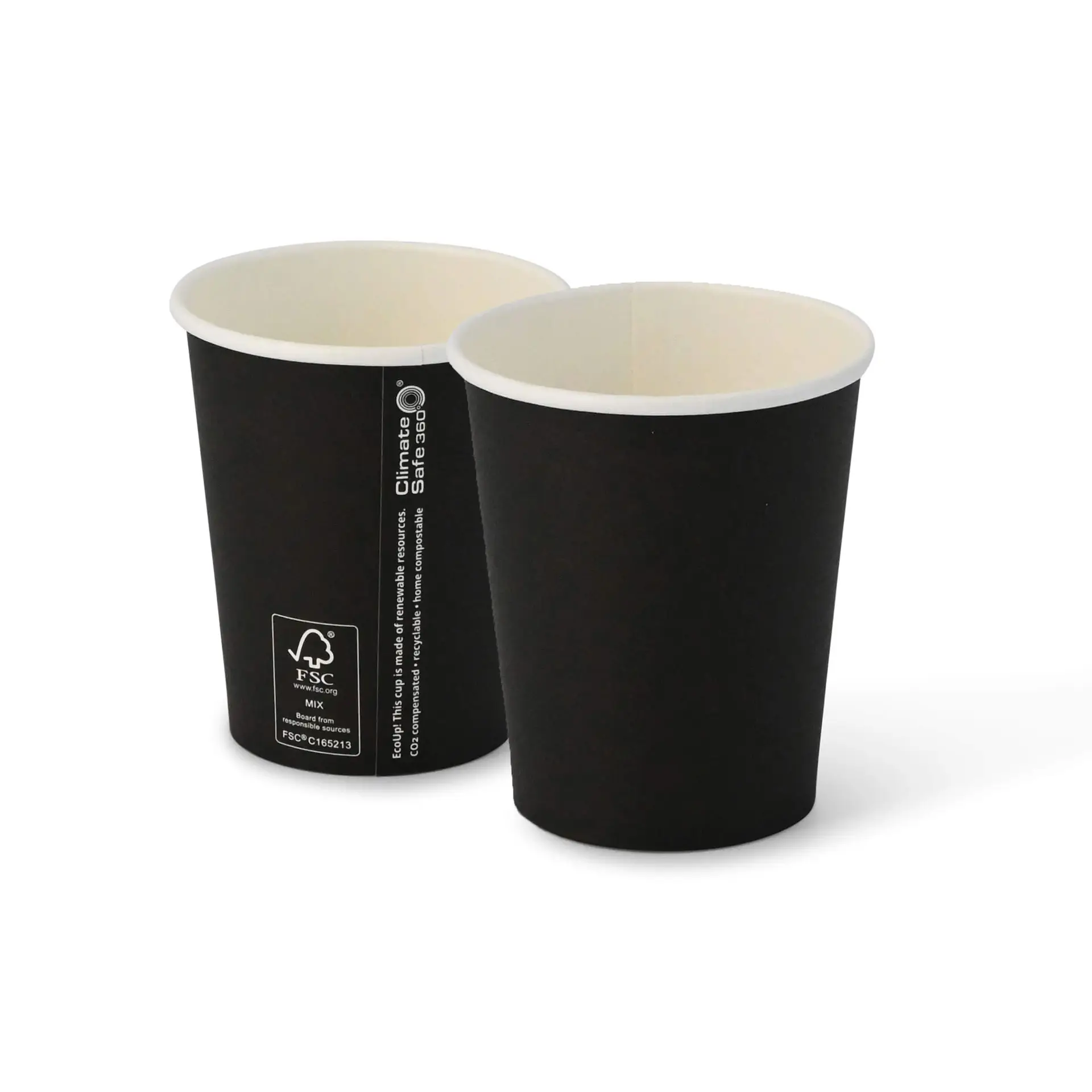 Gobelet en carton noir, 20 cl / 8 oz, Ø 80 mm