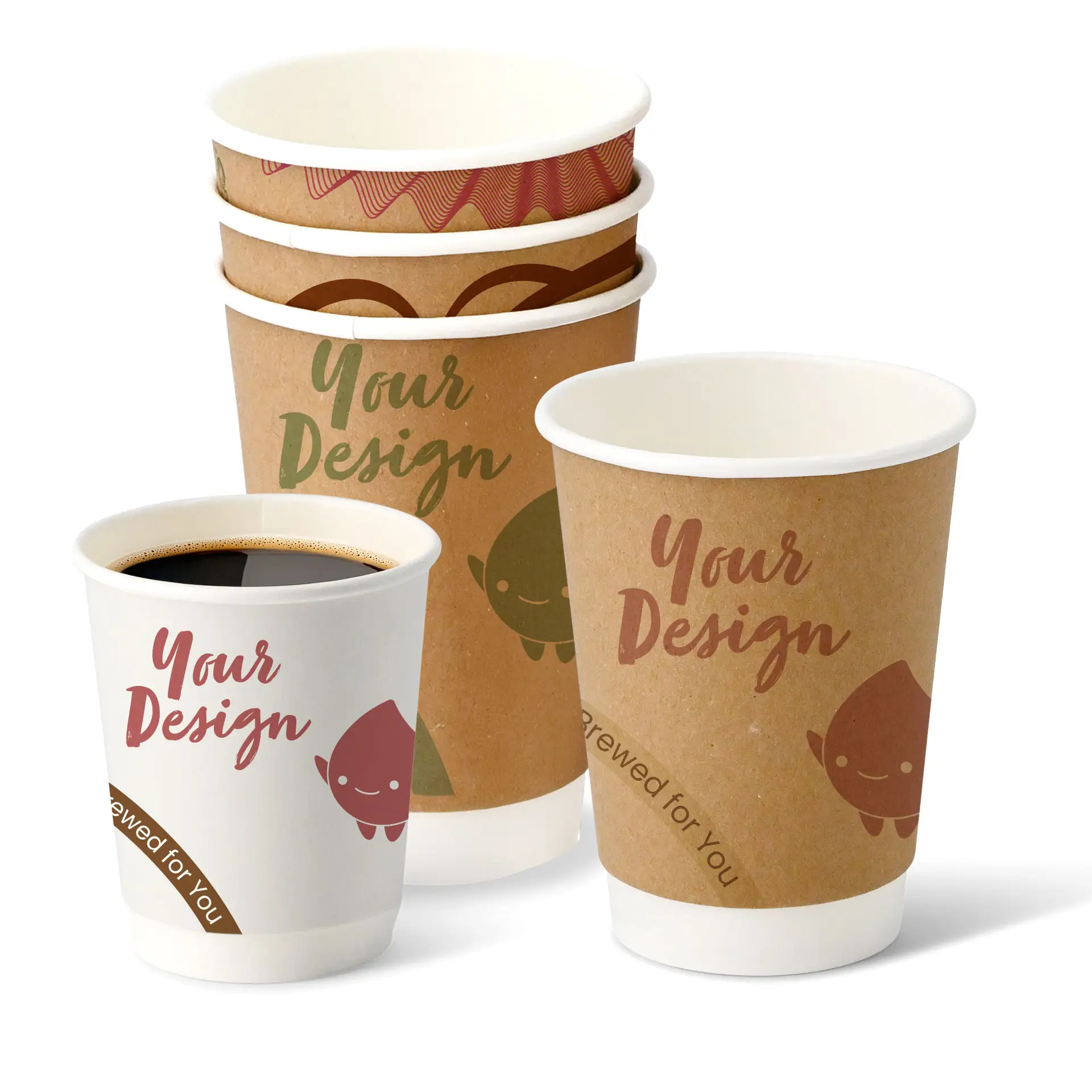 Gobelets personnalisés en carton (double paroi) – Personnaliser des gobelets à café à emporter