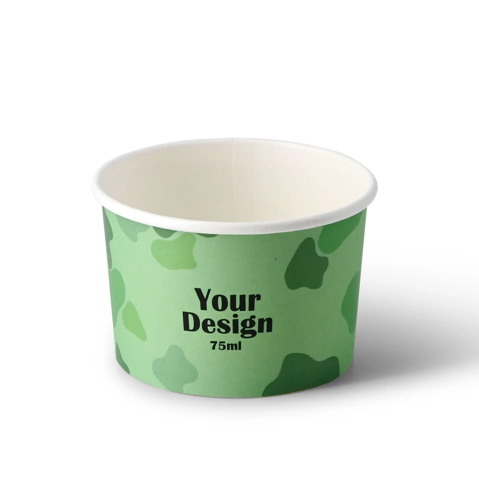Pots à glace en carton personnalisé, 75 ml / 3 oz, mat