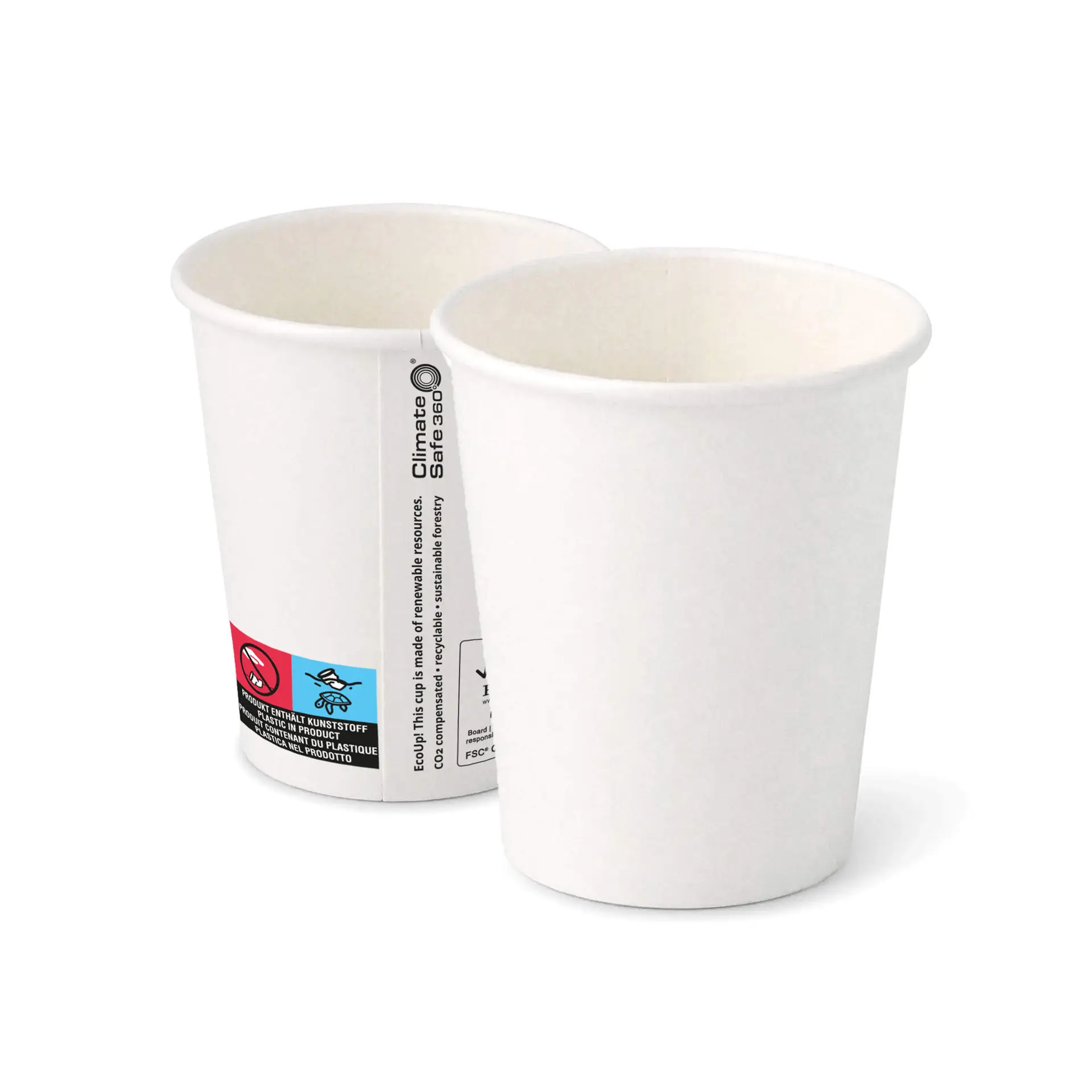 Pappbecher (beschichtet) 200 ml / 8 oz, Ø 80 mm, weiss