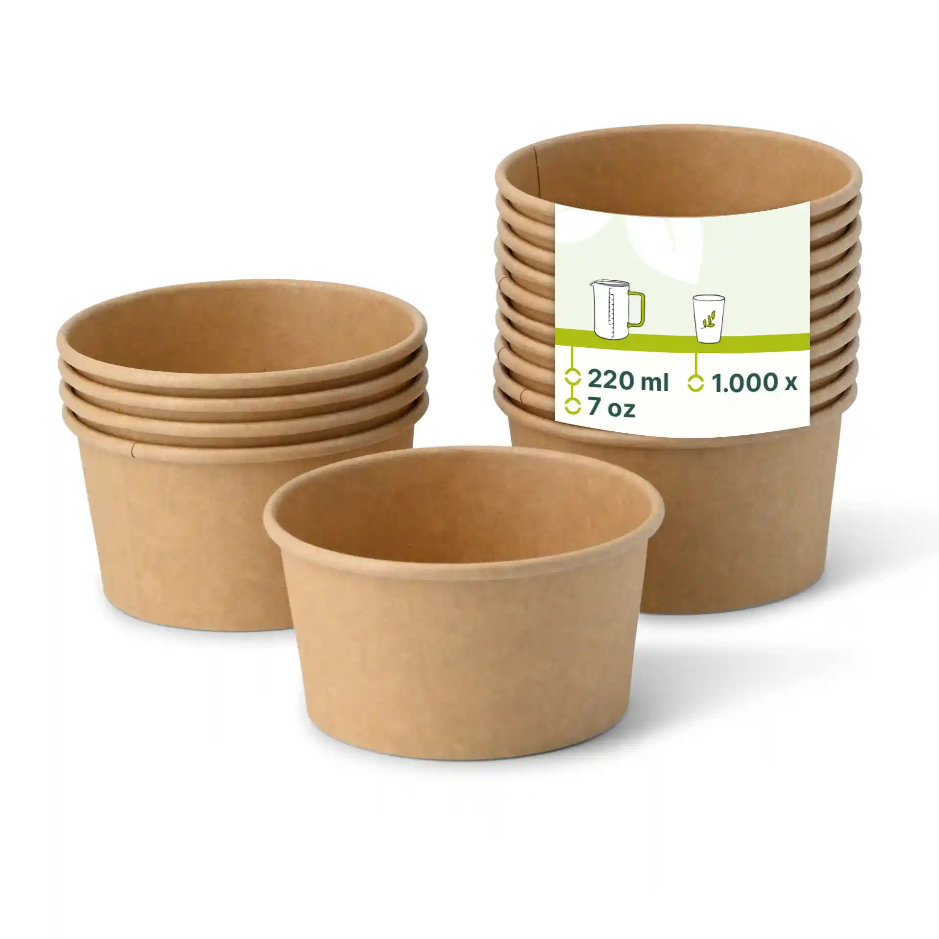 Eisbecher Pappe S (beschichtet) 150 ml, max. 220 ml, Ø 92 mm, braun