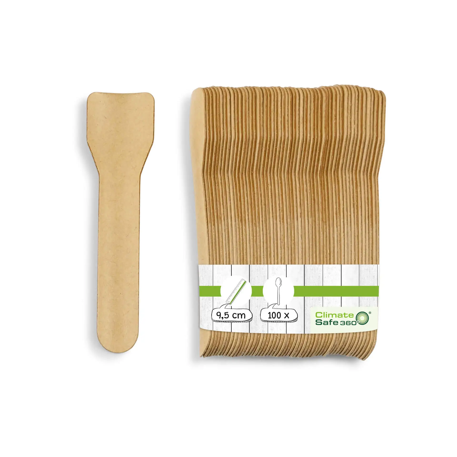 Eisspatel aus Papier 9,5 cm, braun Eisspatel aus Papier 9,5 cm, braun